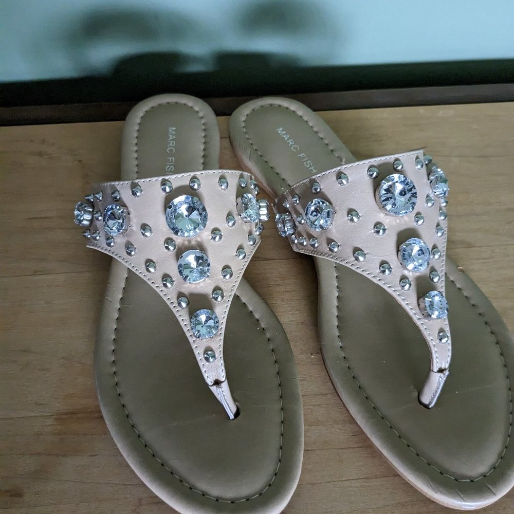 Marc Fisher Jeweled Thong Sandals